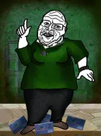 bald beard captain_kurtz card clothes forehead_lines full_body glasses green_background green_shirt hand heart_of_darkness id leg man_tits marlon_brando necklace pointing pointing_up shoe signature stubble subvariant:sidside teeth The_critic variant:sidson wristwatch // 1053x1416 // 272KB