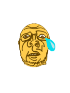 crying emoticon glasses open_mouth sad soyjak stubble variant:sidson yellow_skin // 555x734 // 46KB