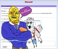 2soyjaks animal animal_abuse arm ban blood bloodshot_eyes buff clothes crying discord dog ear full_body glasses hand heart holding_object ias_to_be_kept janny large_nose lolkek murder nas necktie // 1500x1276 // 349KB